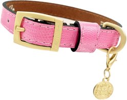 Hartman & Rose Park Avenue Leather Dog Collar, Pink, Large: 17 to 20-in neck, 1 1/4-in wide slide 2 of 6
