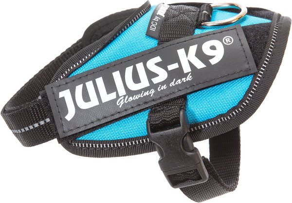 Julius-K9 IDC Powerharness Nylon Reflective No Pull Dog Harness, Aquamarine, Baby 2: 13 to 17.5-in chest slide 1 of 4