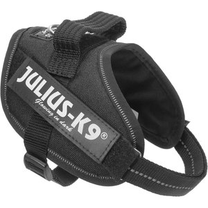 Julius-K9 IDC Powerharness Nylon Reflective No Pull Dog Harness, Black, Mini-Mini: 15.7 to 20.9-in chest