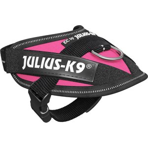 Julius-K9 IDC Powerharness Nylon Reflective No Pull Dog Harness, Dark Pink, Baby 1: 11.5 to 14-in chest