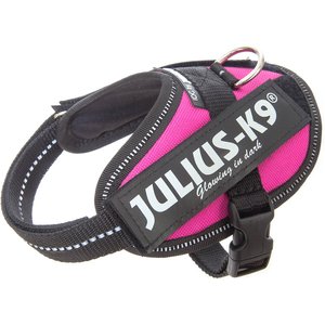 Julius-K9 IDC Powerharness Nylon Reflective No Pull Dog Harness, Dark Pink, Baby 2: 13 to 17.5-in chest