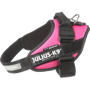 Julius-K9 IDC Powerharness Nylon Reflective No Pull Dog Harness, Dark Pink, Size 0: 22.8 to 30-in chest