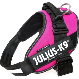 Julius-K9 IDC Powerharness Nylon Reflective No Pull Dog Harness, Dark Pink, Size 2: 28 to 37.5-in chest