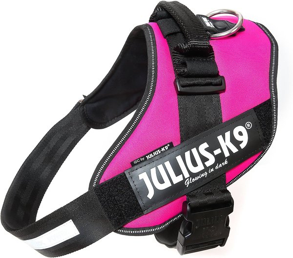 Julius-K9 IDC Powerharness Nylon Reflective No Pull Dog Harness, Dark Pink, Size 3: 32.5 to 46.5-in chest slide 1 of 4