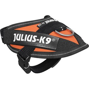 Julius-K9 IDC Powerharness Nylon Reflective No Pull Dog Harness, UV Orange, Mini-Mini: 15.7 to 20.9-in chest
