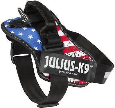 Julius-K9 IDC Powerharness Nylon Reflective No Pull Dog Harness, USA Flag, Size 2: 28 to 37.5-in chest slide 1 of 4