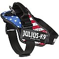 Julius-K9 IDC Powerharness Nylon Reflective No Pull Dog Harness, USA Flag, Size 2: 28 to 37.5-in chest