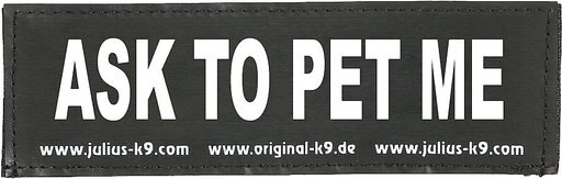 Julius-K9 Ask To Pet Me Dog Patch, Large