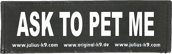 Julius-K9 Ask To Pet Me Dog Patch, Large slide 1 of 1