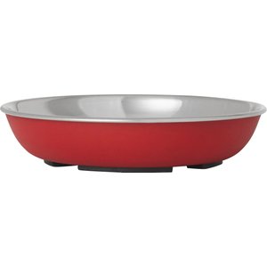 Frisco Heavy Duty Non-Skid Saucer Cat Bowl, Red, 1 count