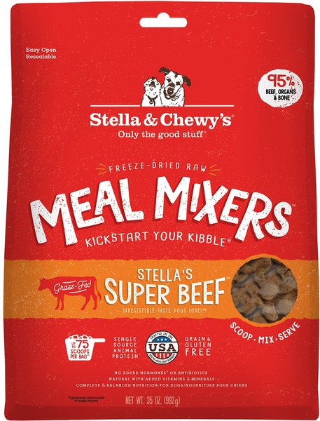 Stella & Chewy's Stella's Super Beef Meal Mixers Freeze-Dried Raw Dog Food Topper, 35-oz bag slide 1 of 6