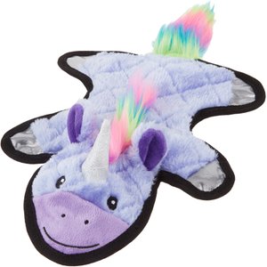 Frisco Unicorn Stuffing-Free Flat Plush Squeaky Dog Toy, Purple, Medium/Large