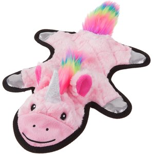 Frisco Unicorn Stuffing-Free Flat Plush Squeaky Dog Toy, Pink, Medium/Large