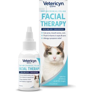 Vetericyn Plus Antimicrobial Feline Facial Therapy for Cat Acne, Eye & Ear Problems & Mouth Sores, 2-oz bottle