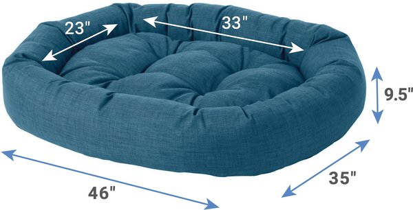 Discontinued FRISCO Faux Linen Round Bolster Dog Bed w Removable Cover Indigo XX Large Chewy