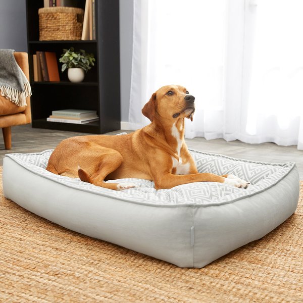 Discontinued - FRISCO Rectangular Bolster Dog Bed w/Removable Cover ...