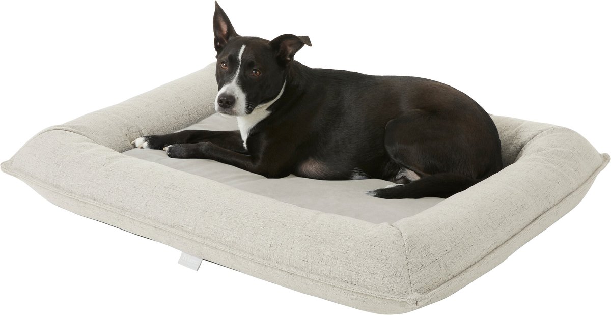 FRISCO Orthopedic Bolster Dog Bed w/Removable Cover, Light Gray, X