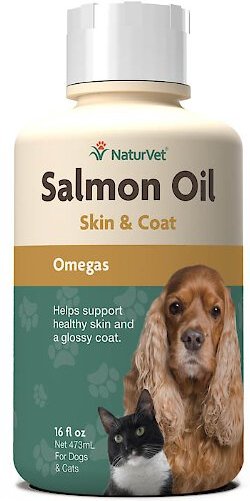 NaturVet Salmon Oil Plus Omegas Liquid Skin & Coat Supplement for Cats & Dogs, 16-oz bottle slide 1 of 1