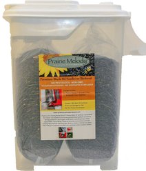Prairie Melody Birdseed Pour Spout Container & Premium Black Oil Sunflower Birdseed, 6-lb bag