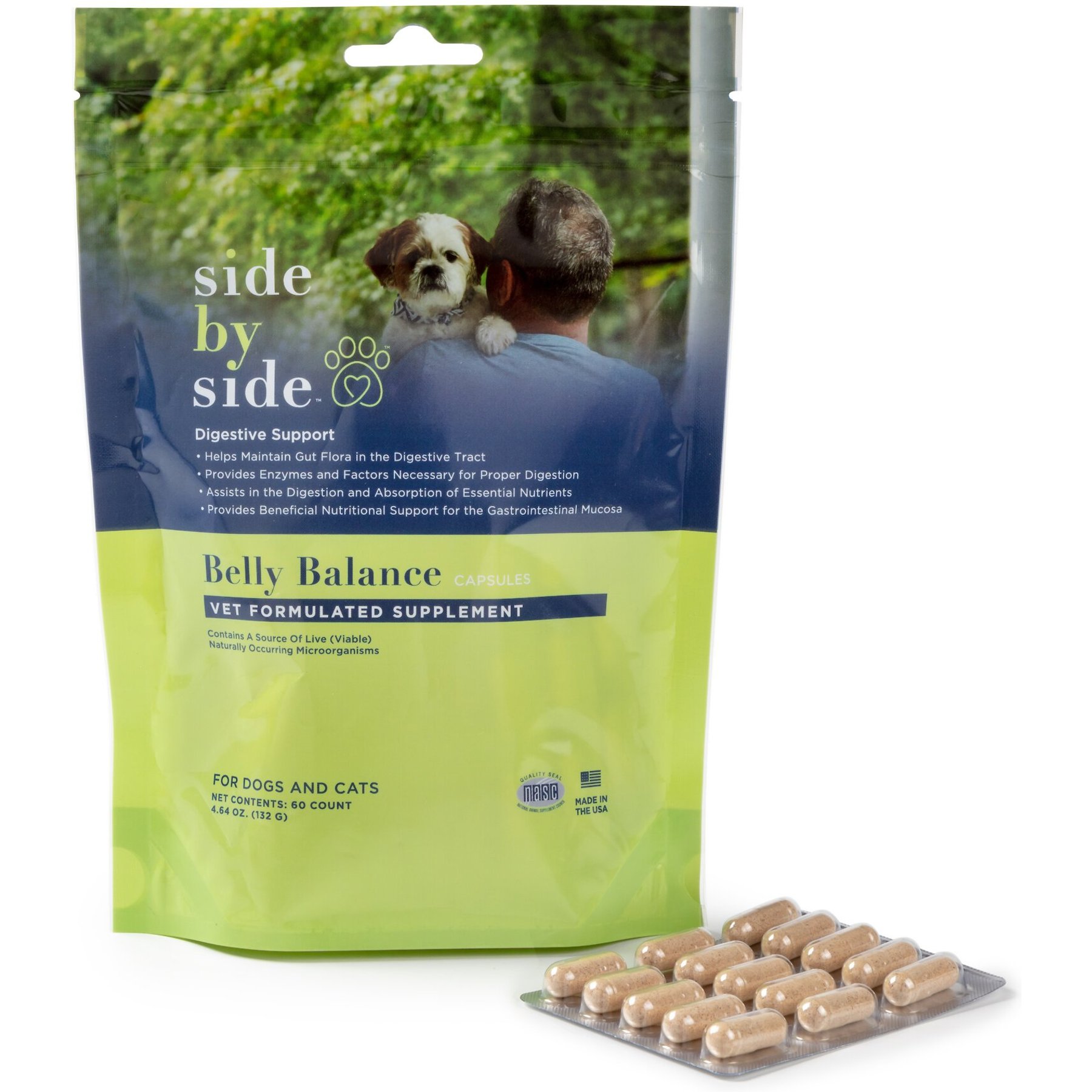 Side By Side Belly Balance Supplement for Prebiotic & Probiotic Digestive Support Capsules Dog Supplements Side By Side Belly Balance Supplement for Prebiotic & Probiotic Digestive Support Capsules Dog Supplements