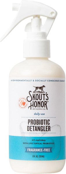 Skout's Honor Probiotic Unscented Daily-Use Dog Detangler Spray, 8-oz bottle slide 1 of 8