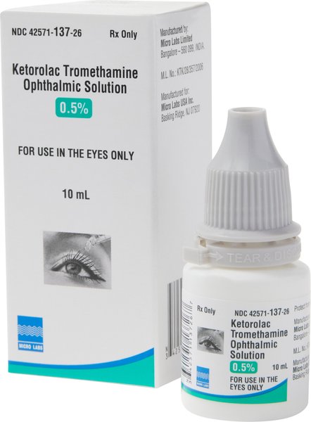 Ketorolac Tromethamine (Generic) Ophthalmic Solution 0.5%, 10-mL bottle slide 1 of 4