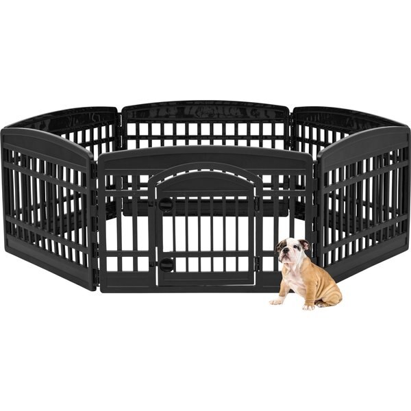 IRIS USA 8Panel Dog Exercise Playpen, 34in, Black, 53 OFF