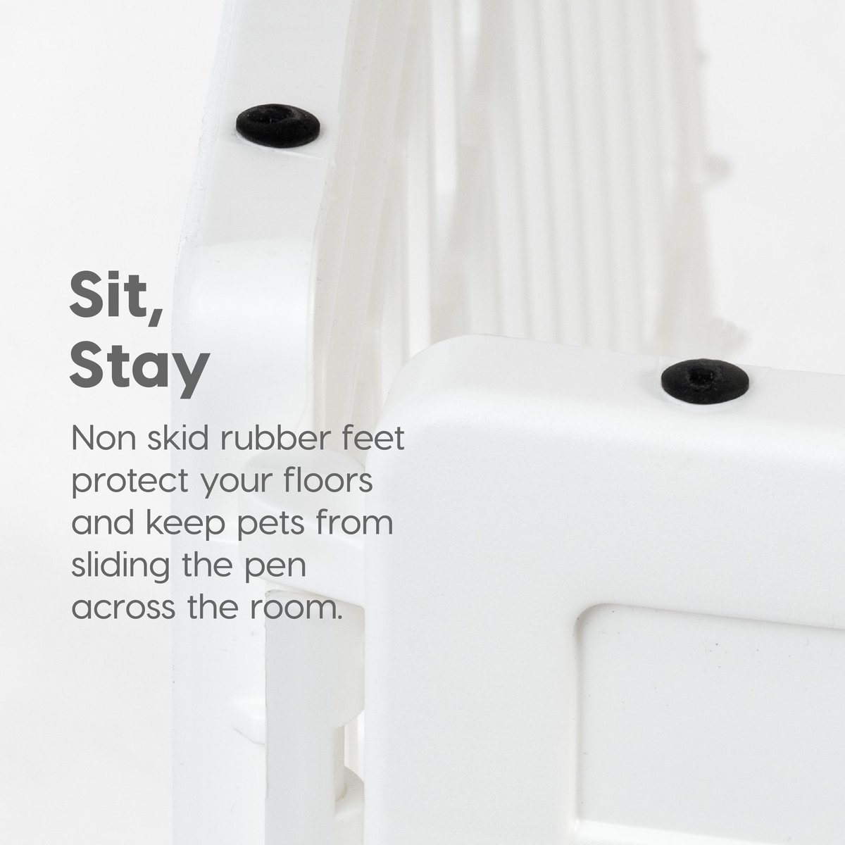 IRIS USA 46 Panel Dog Exercise Playpen with Door, 24in, White, 6