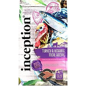 Inception Turkey & Herring Meal Recipe Dry Cat Food, 4-lb bag