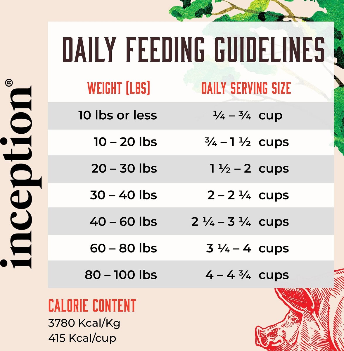 INCEPTION Pork Recipe Dry Dog Food, 4lb bag