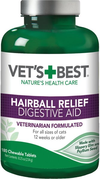 VET'S BEST Chewable Tablets Hairball Control Supplement for Cats