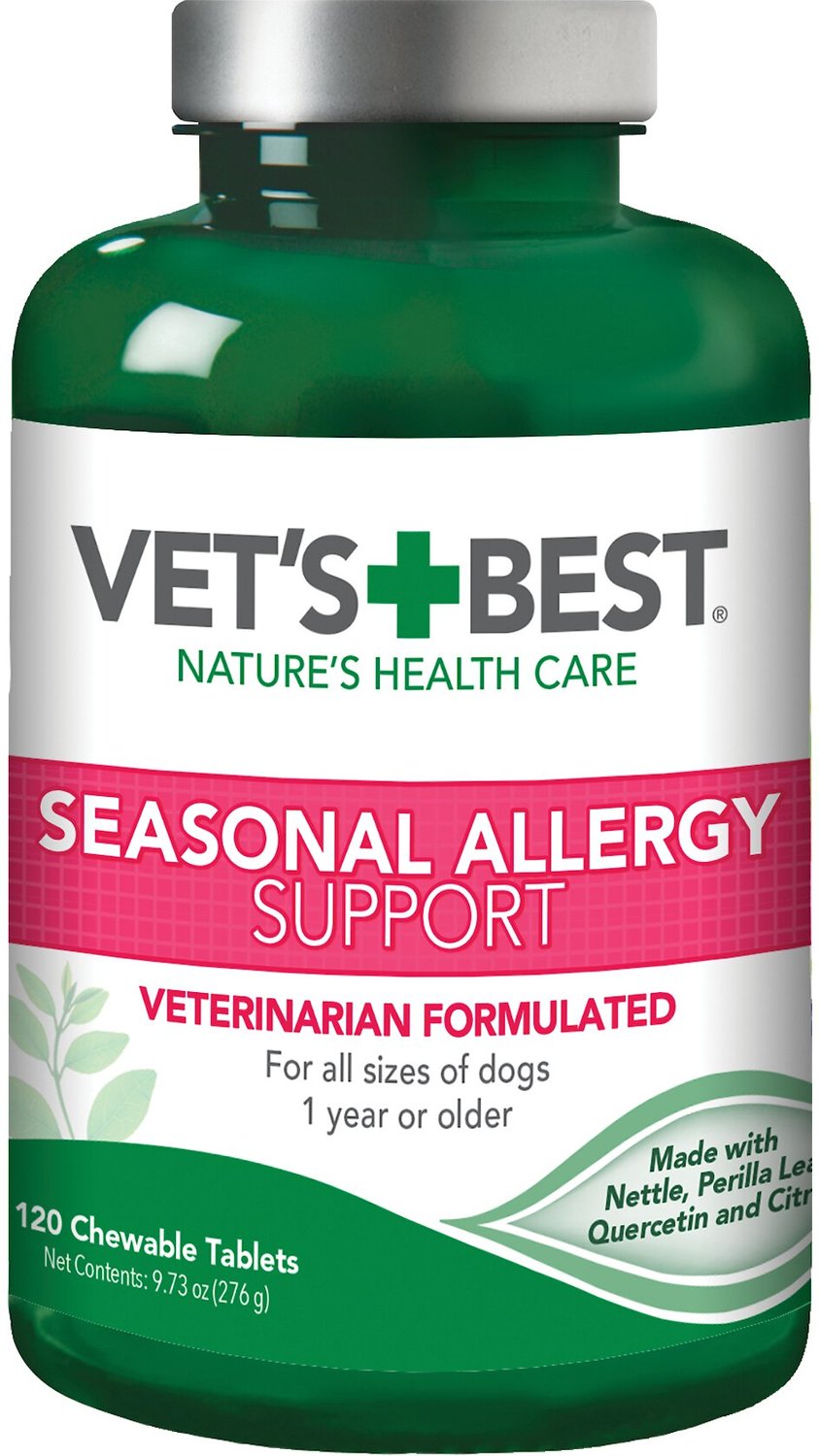 VET'S BEST Chewable Tablets Allergy Supplement for Dogs, 120 count