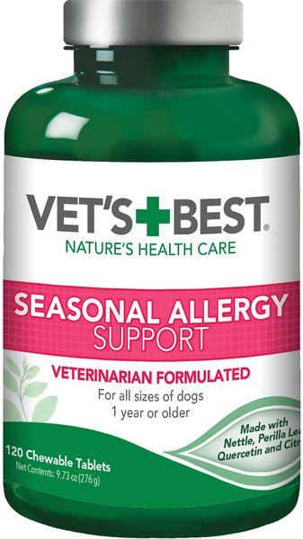 Vet's Best Chewable Tablets Allergy Supplement for Dogs, 120 count slide 1 of 8