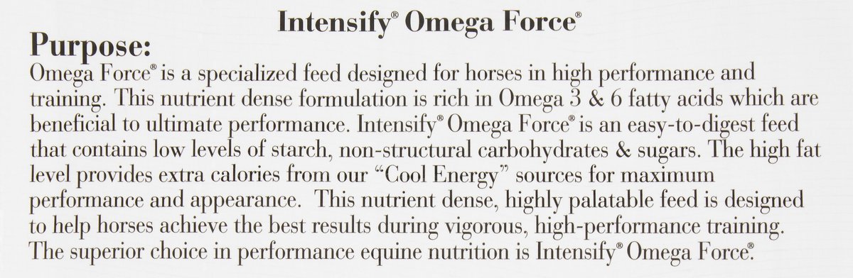 BLUEBONNET FEEDS Intensify Omega Force High Protein Low Starch