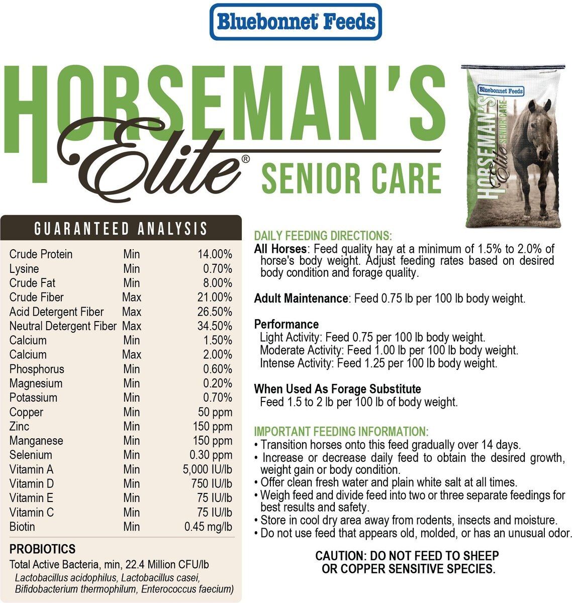 FEEDS Horsemans Elite Senior Care Soft Senior Horse Feed, 50
