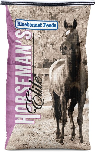 Bluebonnet Feeds Horsemans Elite Ultra Fat High Fat Horse Feed, 50-lb bag slide 1 of 2