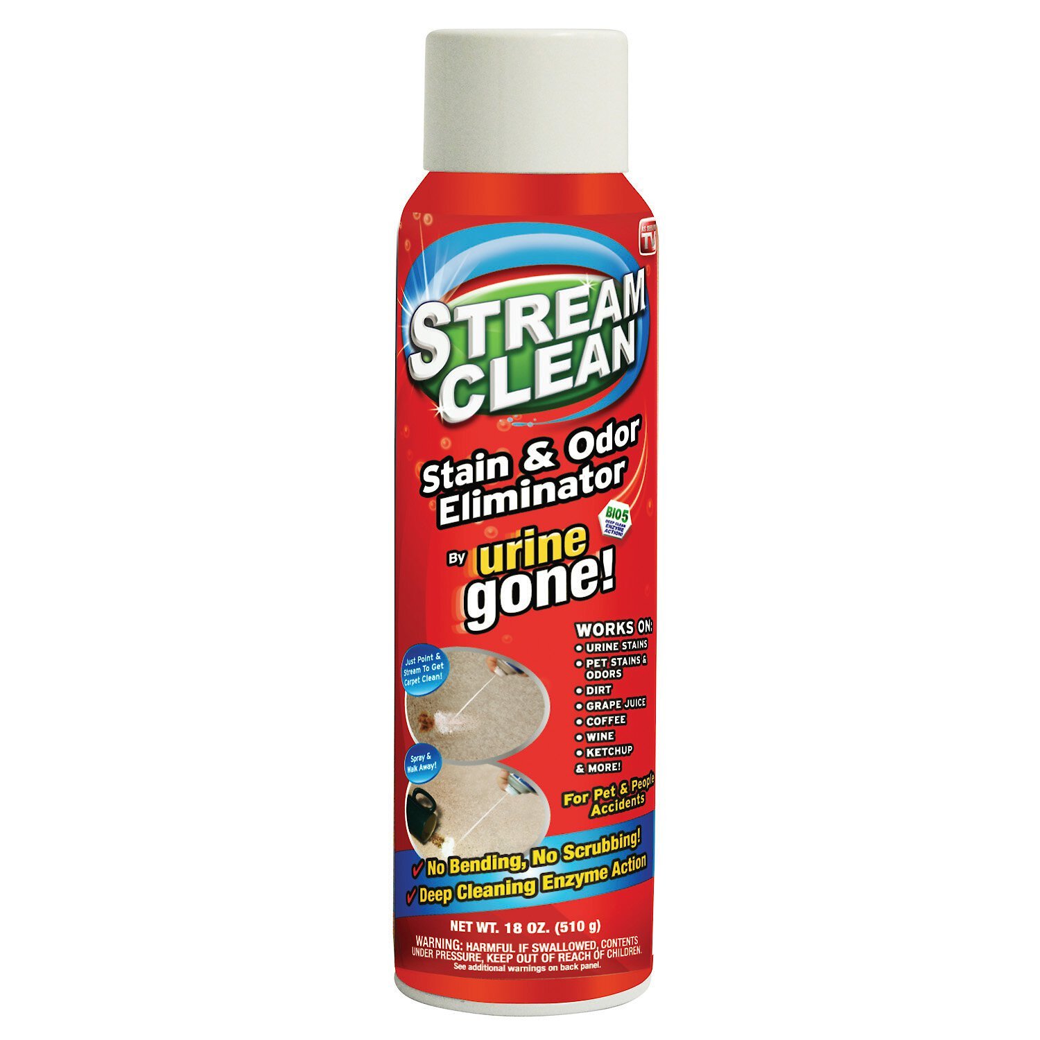 URINE GONE Stream Clean Pet Stain & Odor Eliminator Spray, 18oz bottle