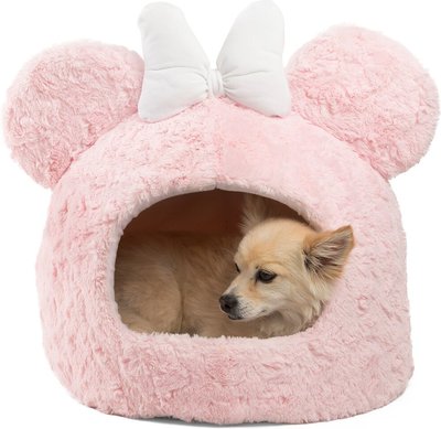 Best Friends by Sheri Disney Minnie Mouse Shag Fur Hut Covered Cat & Dog Bed, Pink, slide 1 of 1