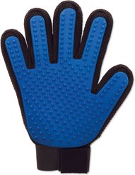 True Touch Five Finger Pet Deshedding & Hair Removal Glove, Blue/Red