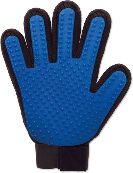 True Touch Five Finger Pet Deshedding & Hair Removal Glove, Blue/Red slide 1 of 8