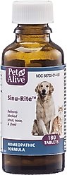 PetAlive Sinu-Rite Homeopathic Medicine for Allergies for Dogs, 180 count