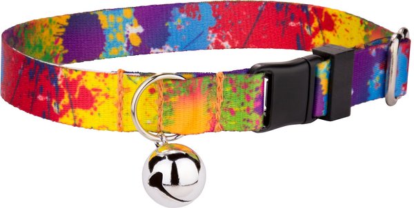 Country Brook Design Paint Splatter Polyester Breakaway Cat Collar with Bell, 8 to 12-in neck, 1/2-in wide slide 1 of 2