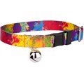 Country Brook Design Paint Splatter Polyester Breakaway Cat Collar with Bell, 8 to 12-in neck, 1/2-in wide