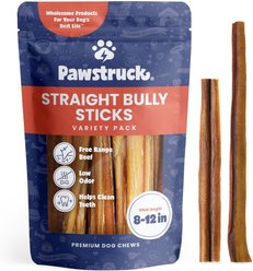 Pawstruck Straight Bully Sticks Dog Treats, 1-lb bag, 8-12 in