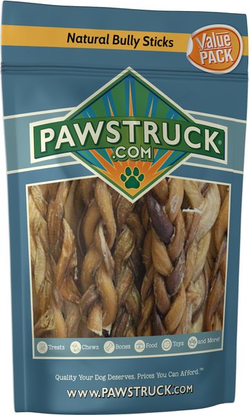 Pawstruck Braided Bully Sticks Dog Treats, 1-lb bag, 7-in slide 1 of 8