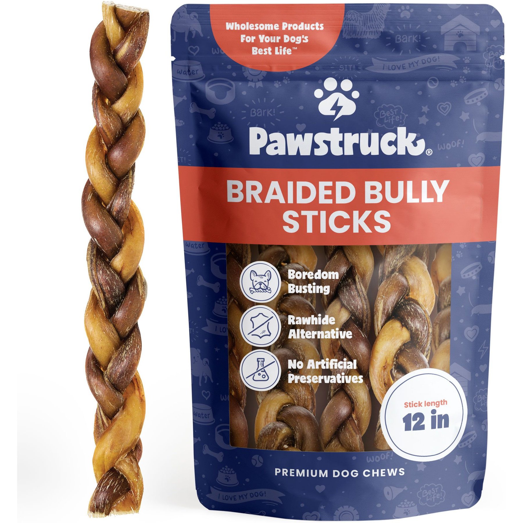 Pawstruck monster 2025 braided bully stick