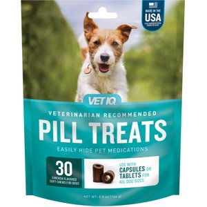 VetIQ Pill Treats Advanced Formula Soft Chews Chicken Flavored Dog Treats, 30 count