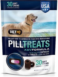 VetIQ Pill Treats Advanced Formula Soft Chews Chicken Flavored Dog Treats, 30 count slide 1 of 2