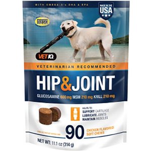 VetIQ Maximum Strength Hip & Joint Soft Chew Joint Supplement for Dogs, 90 count