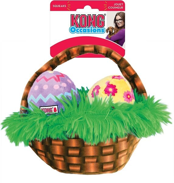 KONG Occasions Easter Basket Plush Dog Toy